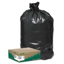 Recycled Large Trash and Yard Bags, 33 gal, .9 mil, 32.5 x 40, Black