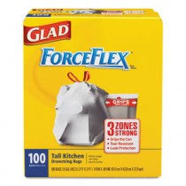 Drawstring ForceFlex Tall Kitchen Bags, 13 gal, .90mil, 24 x 25, White