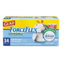 ForceFlex OdorShield Bags, 13 gal, 24 x 28, White, 25/Box