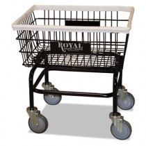 Wire Laundry Cart, 200-lb Capacity, Black, 21 x 26 x 26 1/2