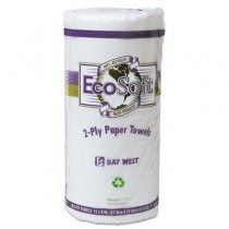 EcoSoft Household Roll Towel, White, 11 x 9, 90/Roll