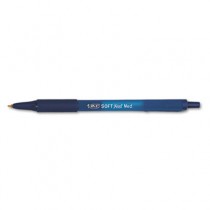 Soft Feel Ballpoint Retractable Pen, Blue Ink, Medium, Dozen