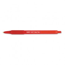Soft Feel Ballpoint Retractable Pen, Red Ink, Medium, Dozen