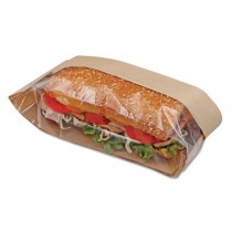 Dubl View Sandwich Bags, Paper, 11 3/4w x 4 1/4d x 2 3/4h, Natural
