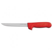 Cook's Boning Knife, 6 Inches, Narrow, High-Carbon Steel with Red Handle, 1/Each