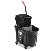 Executive WaveBrake Side-Press Mop Bucket, Black, 35 Quarts