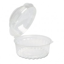 Plastic Bowls with Dome Lids, 8 Ounces, Clear, Round