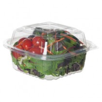 Clear Clamshell Hinged Food Containers, PLA, 6 x 6