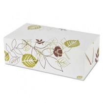Paper Carryout Cartons, 1 Compartment, White/Green/Burgundy, 5 x 9 x 3