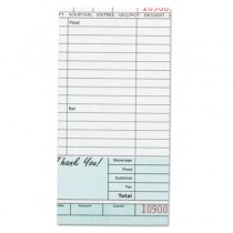 Guest Check Book, Carbonless Duplicate, 4 1/5 x 8 1/4, 50/Book