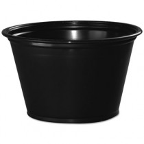 Conex Polypropylene Portion Cup, Black, 4 oz, 125/Bag