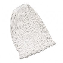 Economy Cotton Mop Heads, Cut-End, Cotton, White, 32 oz, 1-in. White Headband