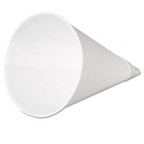 Paper Cone Cups, w/Rolled Rim, 4.5 oz., White, 200/Pack, 5000/Carton