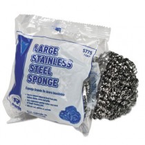 Large Stainless Steel Sponge, Polybagged, 1.75 oz, 12 per Pack