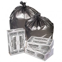 Titanium Low-Density Can Liners, 40-45 gal, 1.7 mil, 39 x 47, Silver