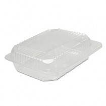 StayLock Clear Hinged Lid Containers, Plastic, 6" x 2 1/10" x 7"