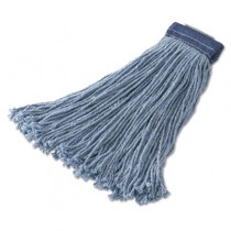 Non-Launderable Cotton/Synth Cut-End Mop Heads, Cotton/Synthetic, 24 Oz, Blue