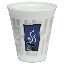 Uptown Thermo-Glaze Hot/Cold Cups, Foam, 12 oz, Blue/Black/Gray