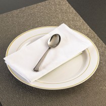 Glimmerware Disposable Dinner Utensils, Tea Spoon, Plastic, Silver, 6 1/4"