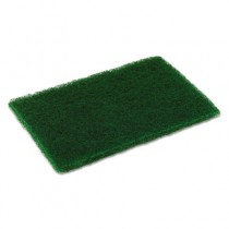 Medium Duty Scouring Pad, 6 x 9, Green, 10 per Pack