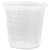 Conex Complements Graduated Plastic Portion/Medicine Cups, 1 1/4 oz, Translucent