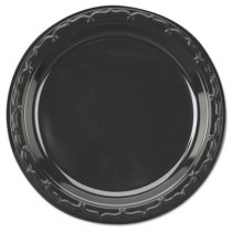 Silhouette Plastic Dinnerware, Plate, 7in, Black, 100/Pack