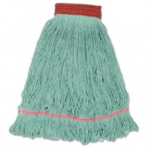 Wideband Looped-End Mop Heads, Large, Green