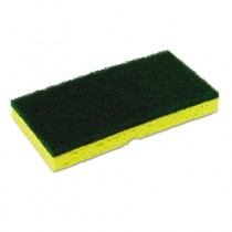 Medium-Duty Sponge N' Scrubber, 3 3/8 x 6 1/4, Yellow/Green