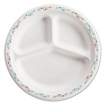 Molded Fiber Plate, 10 1/4", White w/Vine Theme