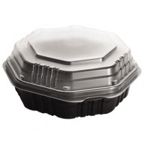 OctaView HF Containers, Black/Clear, 21oz, 7.94w x 7.47d x 2.32h
