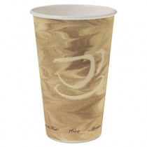Mistique Hot Paper Cups, 16oz, Brown, 50/Sleeve