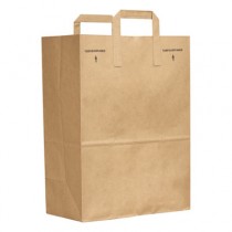 1/6 BBL 70# Paper Bag, E-Z Tote Handle Sack, Brown, 300-Bundle