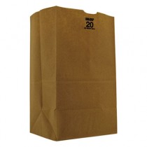 20# Paper Bag, 8-1/4 x 15-7/8, 57-Pound Base Weight, Brown Kraft, 500-Bundle