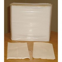 Tall-Fold Embossed Napkins, 1-Ply, White, 13 1/2 x 7, Paper
