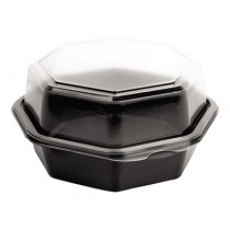 OctaView CF Containers, Black/Clear, 18oz, 6.76w x 6.3d x 3.15h