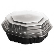 OctaView HF Containers, Black/Clear, 31oz, 9.55w x 9.13d x 3.01h