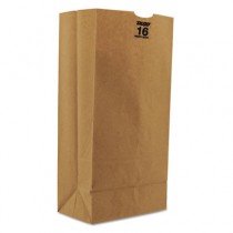 16# Paper Bag, Heavy-Duty, Brown Kraft, 7-3/4 x 4-13/16 x 16, 500-Bundle