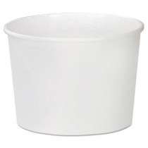Double Poly Paper Food Container, Squat, White, 16 oz, 25/Pack