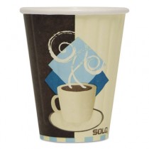 Duo Shield Insulated Paper Hot Cups, 8 oz., Hot, Tuscan Caf� Design