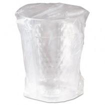 Diamond Tumbler Plastic Cups, 10 oz., Clear, Individually Wrapped, 25/Bag