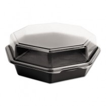 OctaView CF Containers, Black/Clear, 42oz, 9.57w x 9.18d x 3.15h