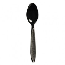 Impress Heavyweight Full-Length Polystyrene Cutlery, Teaspoon, Black