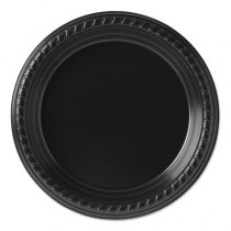 Party Plastic Plates, 7 1/4in, Black, 25/Pack
