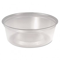 M-Line Squat Food Container Cups, 8 oz, Plastic, Clear