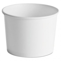 Paper Food Containers, 64oz, White, 25/Pack