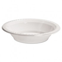 Heavyweight Plastic Bowls, 32 oz, White, Round, 125/Pack