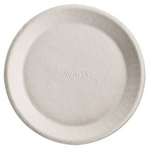 Savaday Molded Fiber Plates, 10 Inches, White, Round