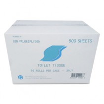 Small Roll Bath Tissue, 2-Ply, White, 500 Sheets/Roll