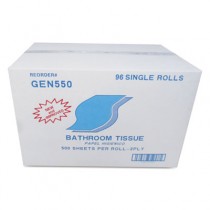Bath Tissue, 2-Ply, White, 500 Sheets/Roll