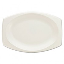 Foam Plastic Platters, 9 Inches, White, Oval, 125/Pack
